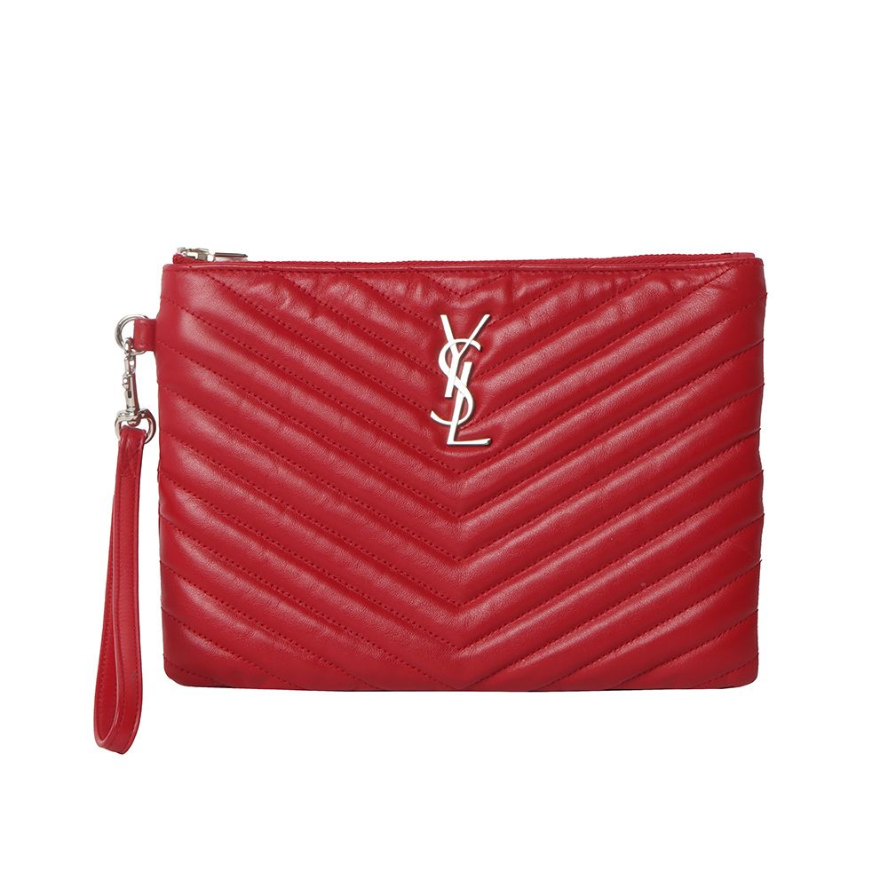 Saint Laurent Matelasse Chevron Small Clutch Bag / 379039