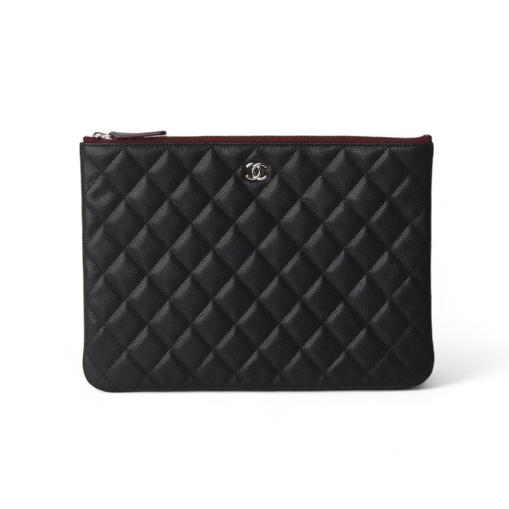 CHANEL Caviar Pocket Clutch Black Neumidium A82545/32135