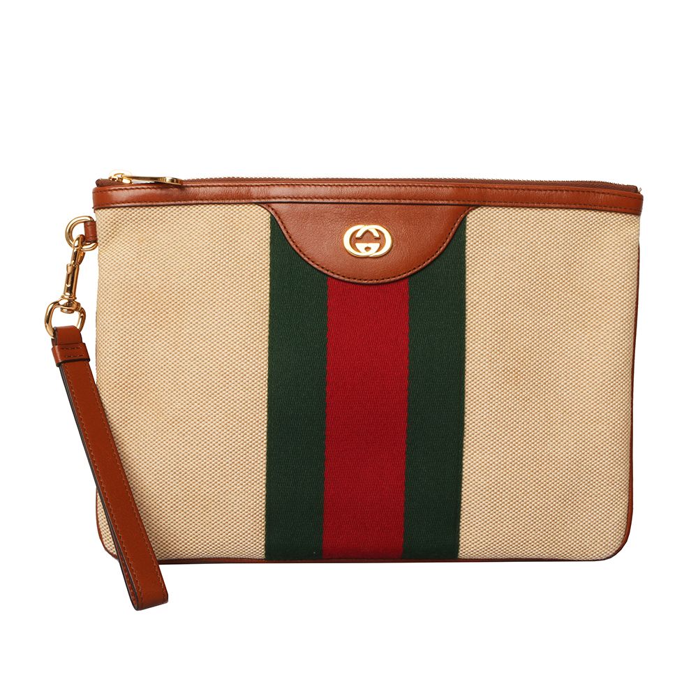 Gucci Vintage Canvas Triple Strap Clutch Bag 30381-2 SKU 576053