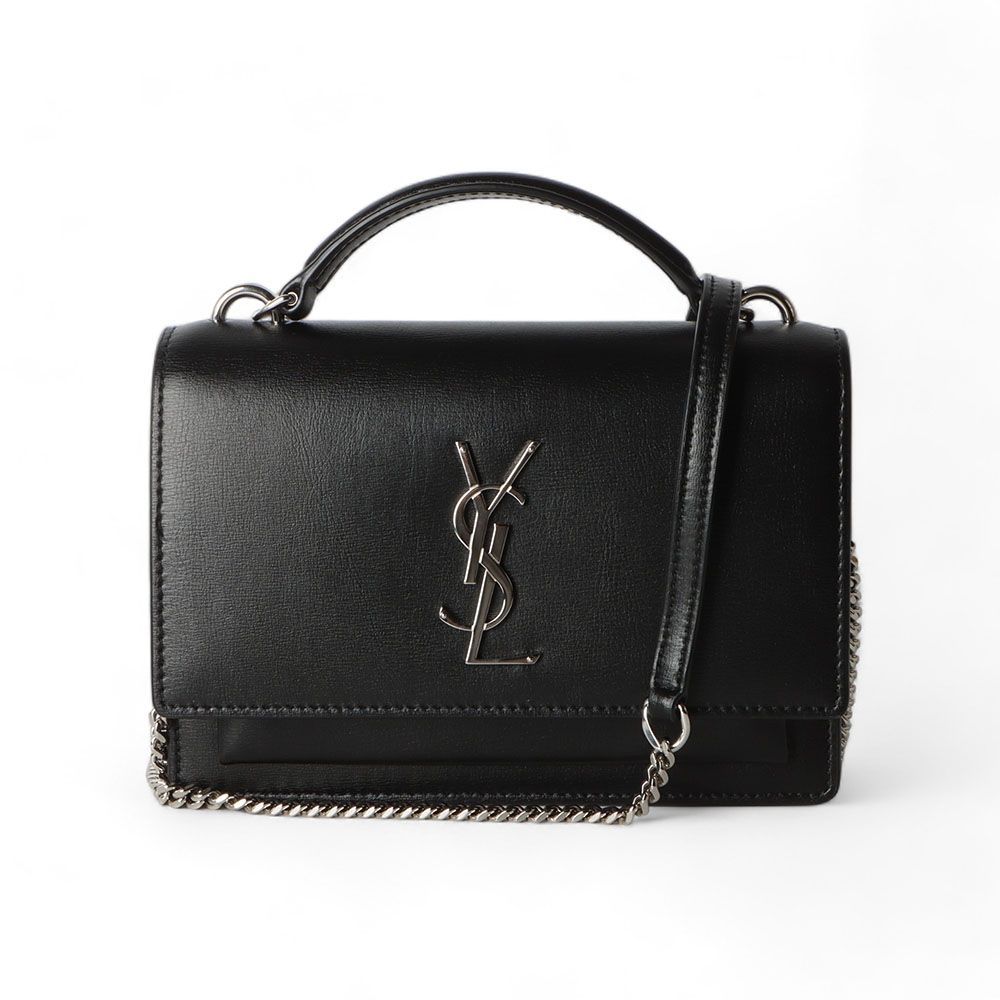 Saint Laurent Monogram Sunset Chain Mini Crossbody Bag / 32393-2