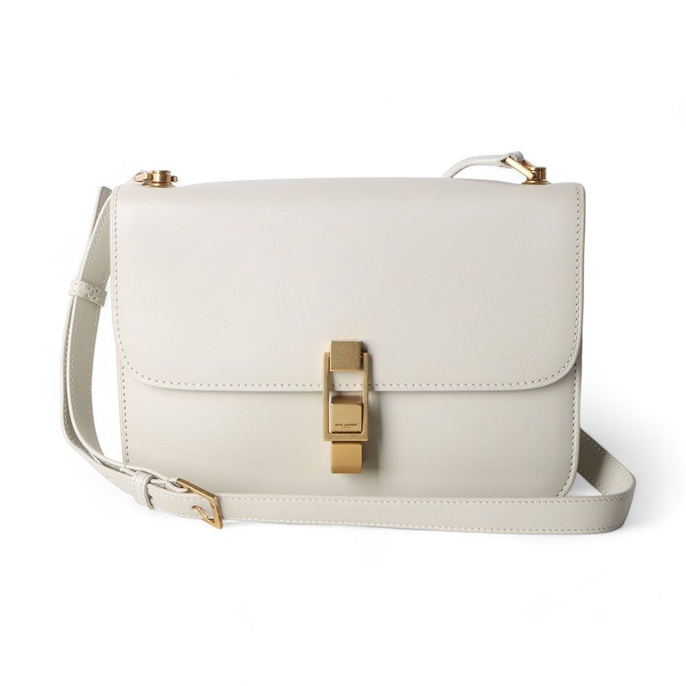 Saint Laurent Vintage Blanc Shoulder Bag with Flap Design - 32386-1