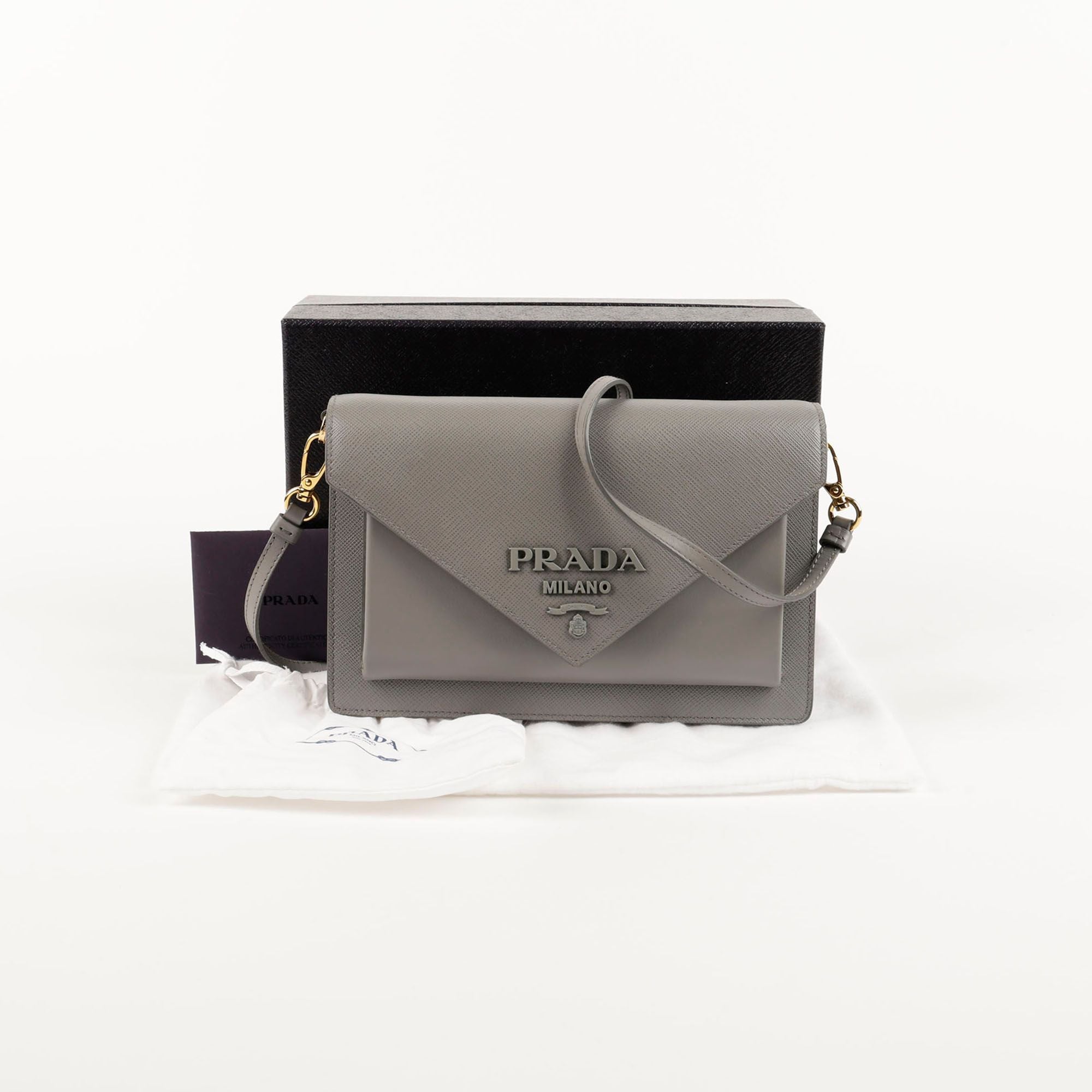 Prada Monochrome Mini Clutch and Crossbody Bag 1BP020