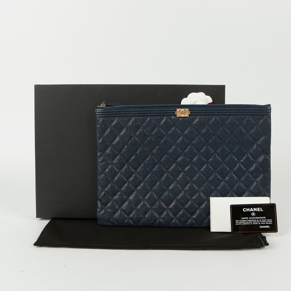 CHANEL Large Caviar Boy Clutch A84407