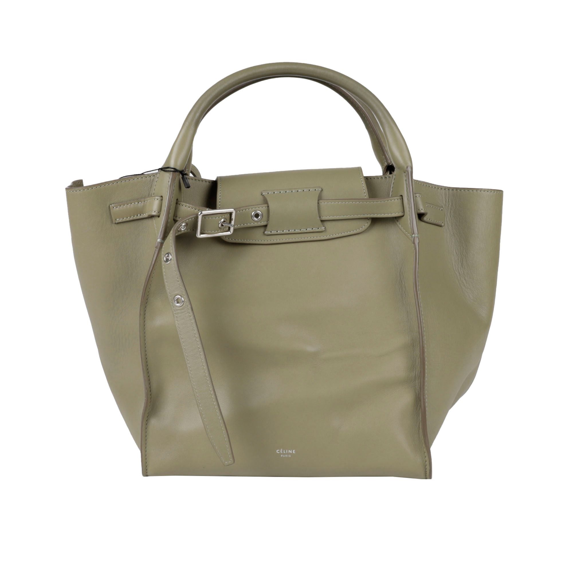 Celine Small Green Leather Big Bag Tote Shoulder Bag 183313