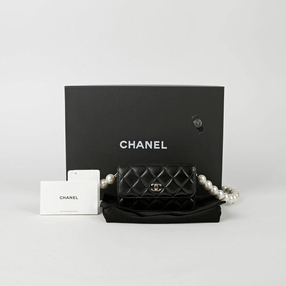 CHANEL Pearl Strap Flap WOC Crossbody Bag AP1898