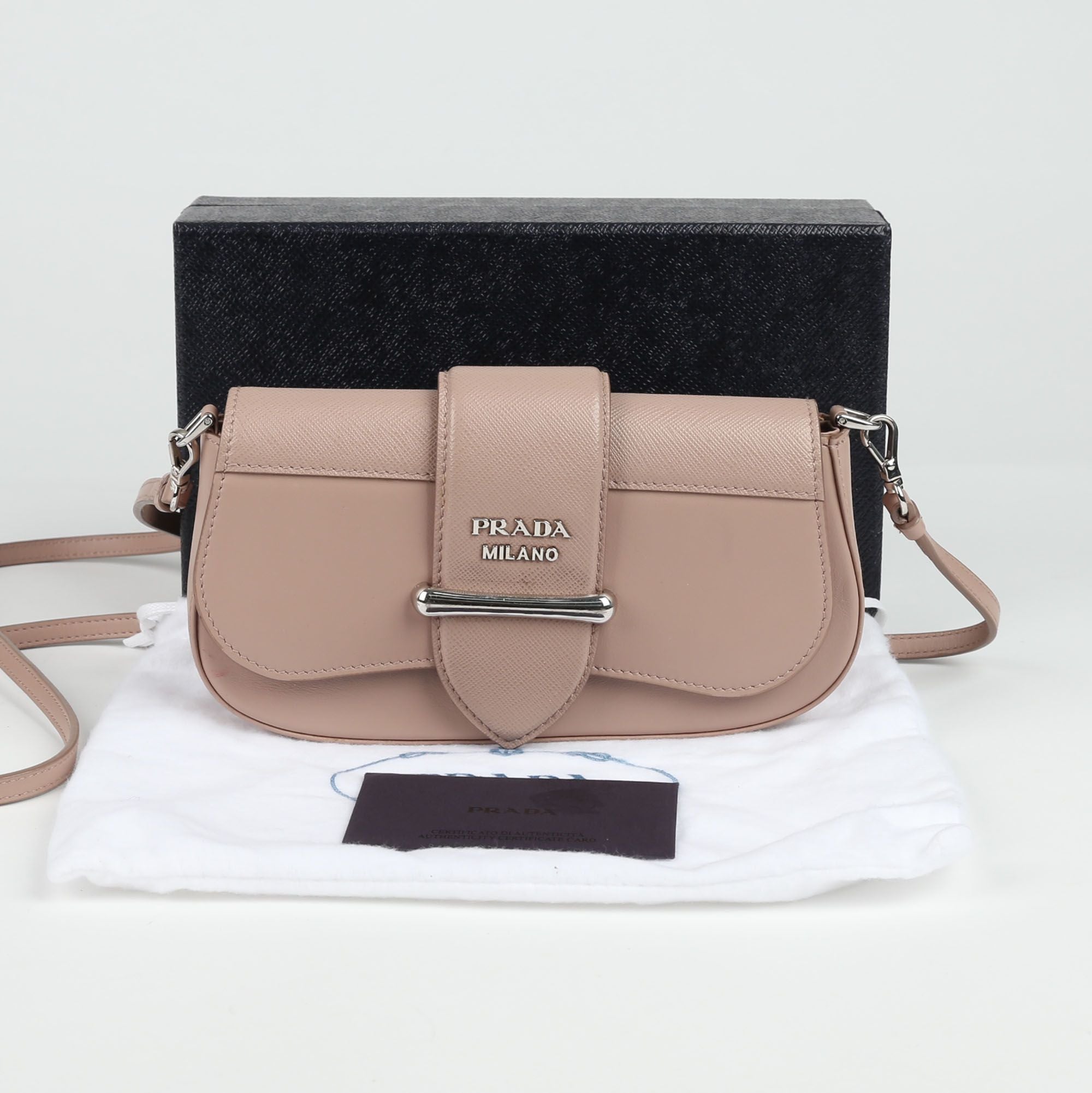 Prada Pink Saffiano Leather Clutch and Crossbody Bag 1DH071