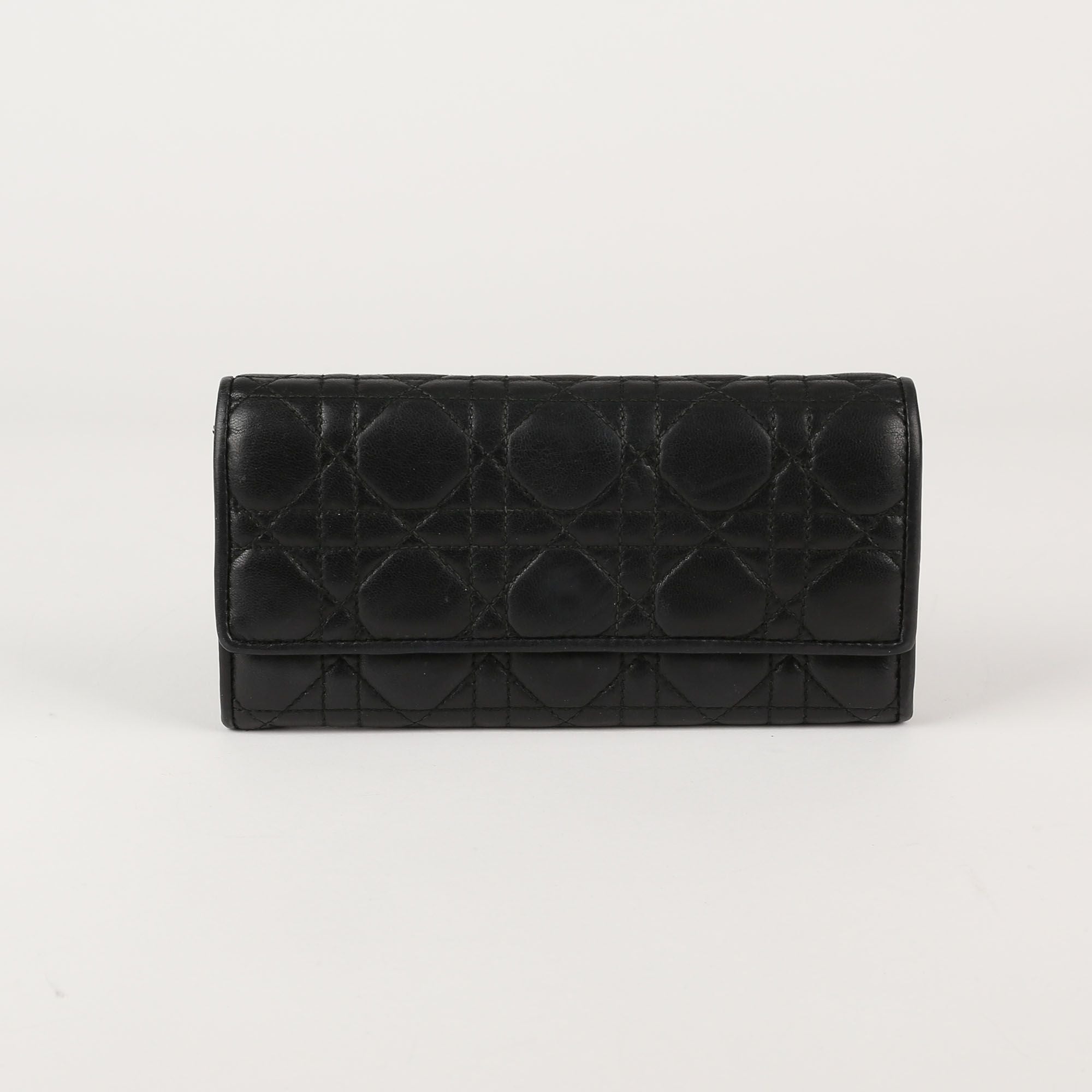 Dior Black Canage Lambskin Chain Wallet SKU