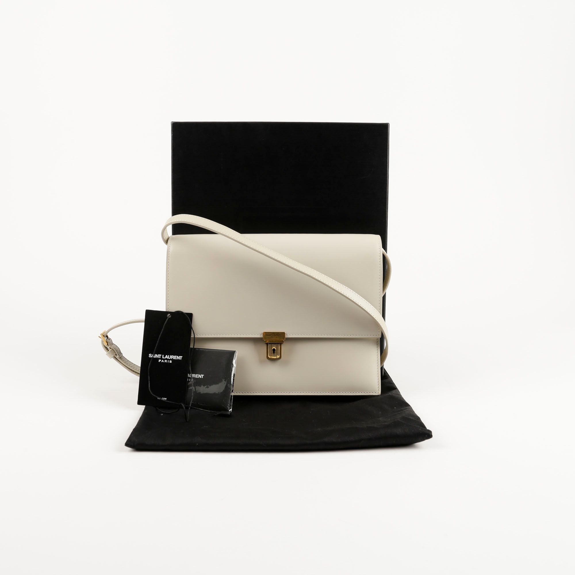 Saint Laurent Mini Cream Leather Shoulder Bag 612633