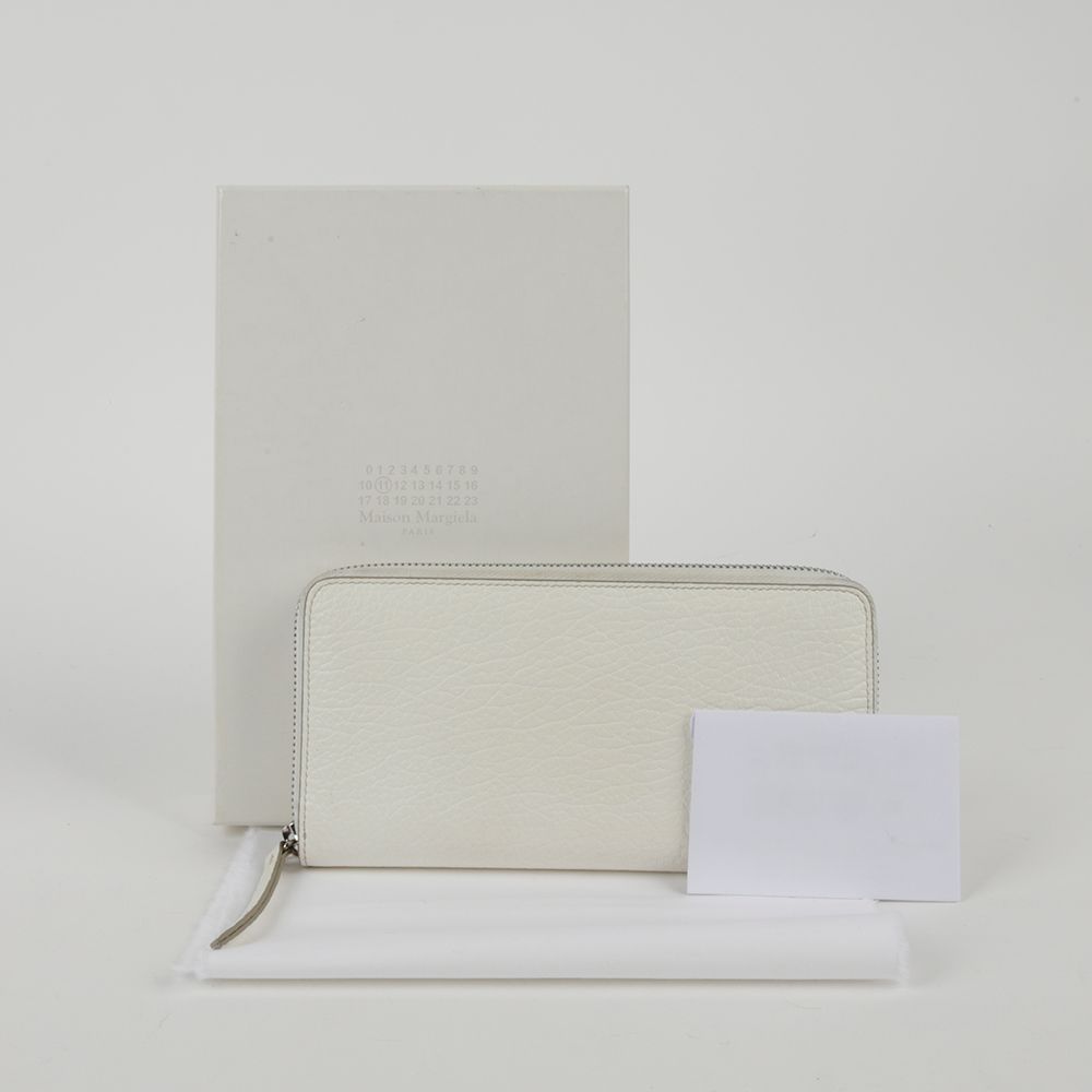 Maison Margiela White Leather Stitch Zip Around Wallet S56UI0110