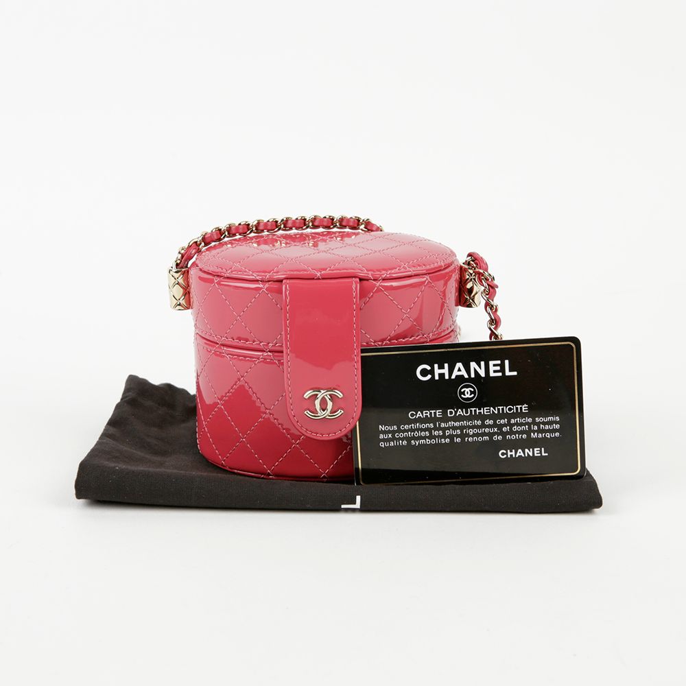 CHANEL Mini Dark Pink Fade Cosmetic Vanity Chain Shoulder Bag SKU123