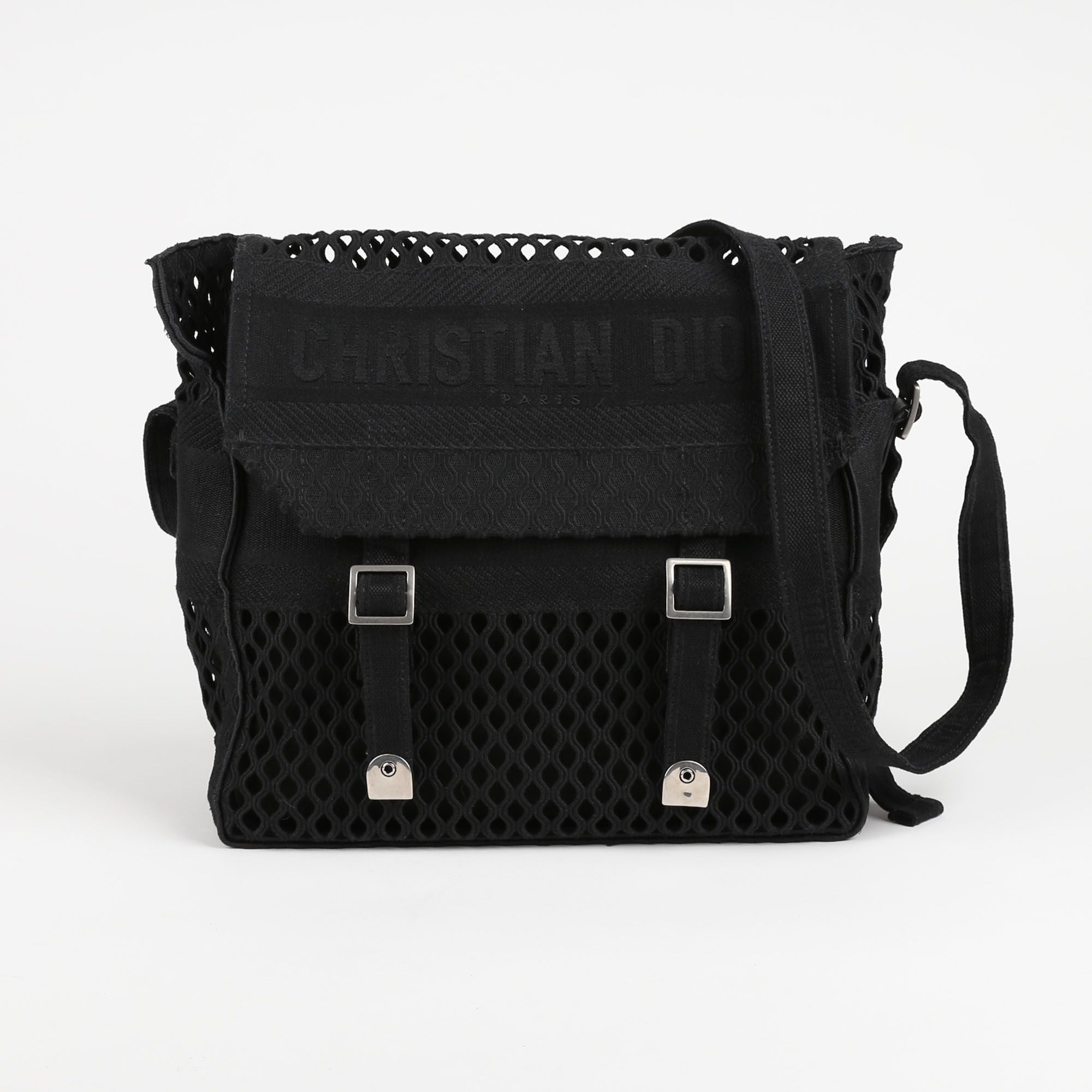 Dior Black Mesh Camp Messenger Shoulder & Crossbody Bag M1291VWRA