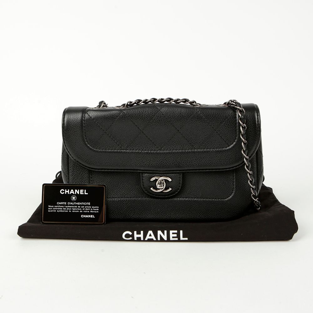 CHANEL Caviar Skin CC Logo Flap Shoulder Bag SKU 20