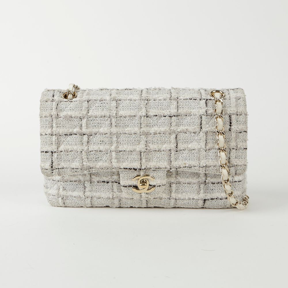 CHANEL Tweed Classic Medium Shoulder Bag A01112