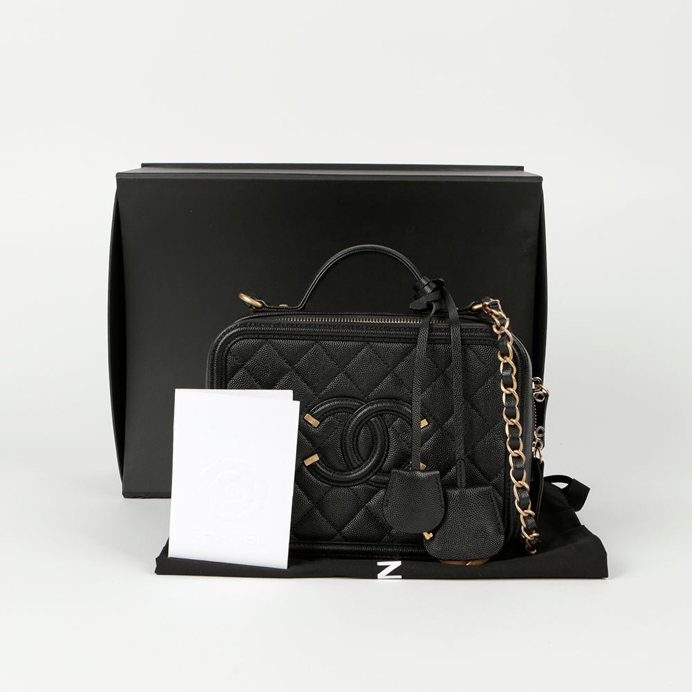 CHANEL Medium Caviar Cosmetic Tote Shoulder Bag A93343