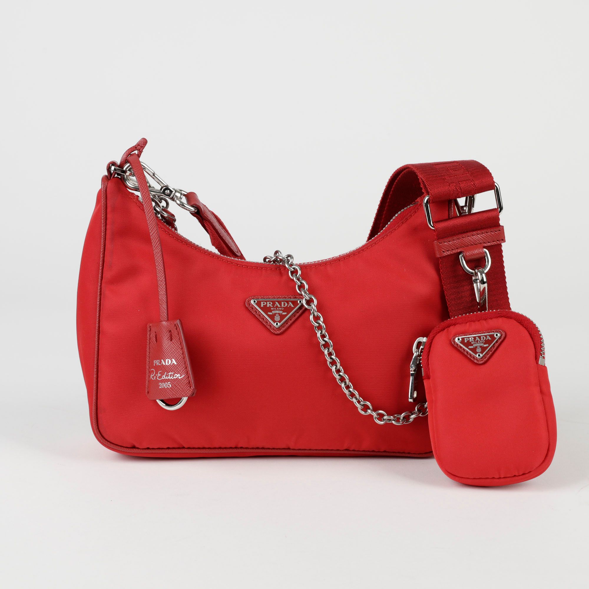 Prada Hobo Shoulder & Crossbody Bag 1BH204 - Red
