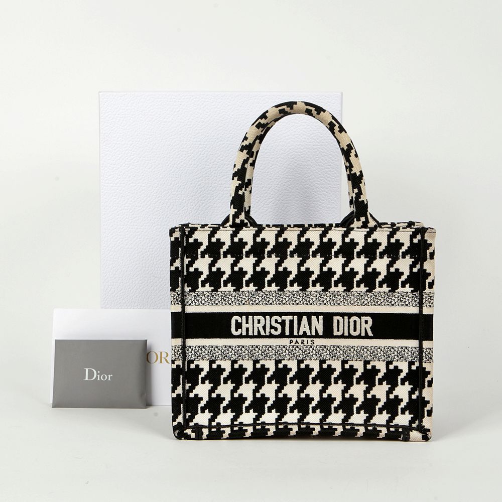 Dior Houndstooth Book Tote Small Tote Bag M1265ZTQT