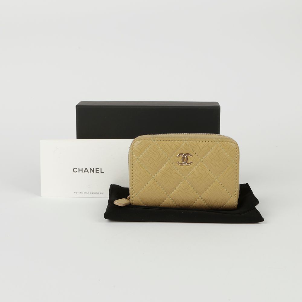 CHANEL Classic Caviar Skin Zip Coin Purse - AP0216