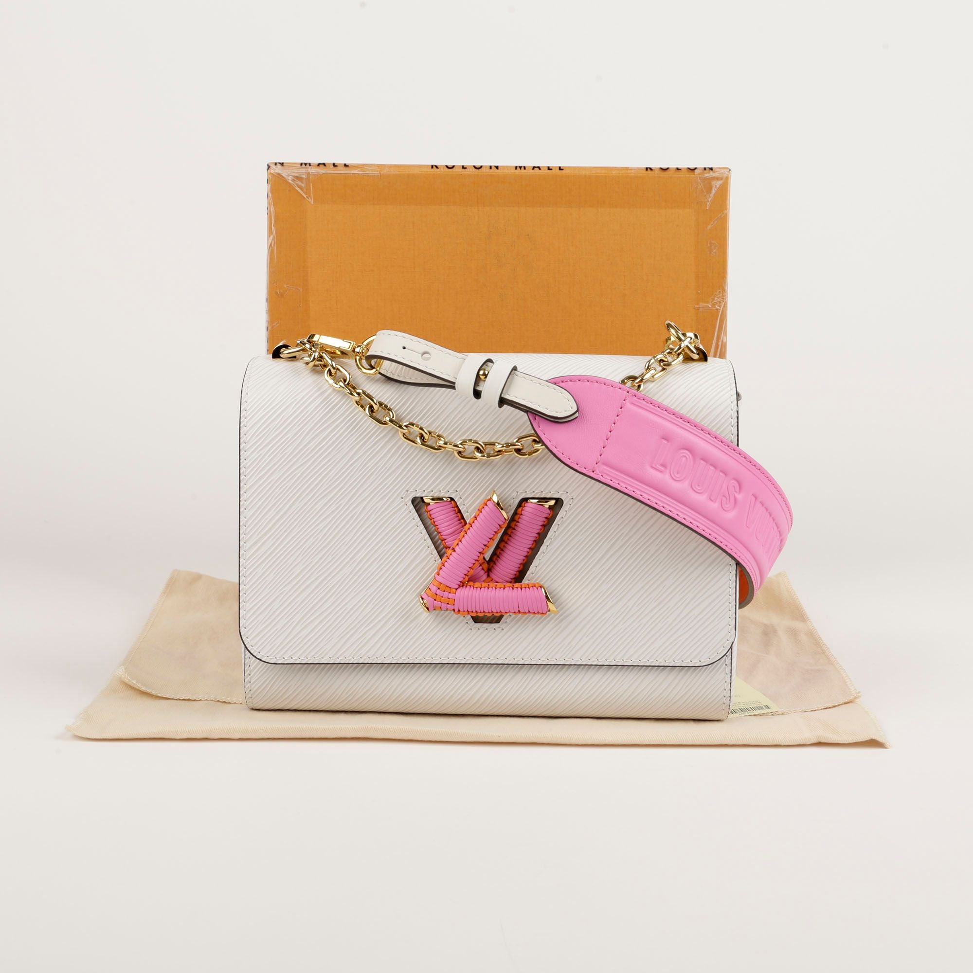 Louis Vuitton Twist MM Tote Shoulder Bag - White (SKU: M57666)