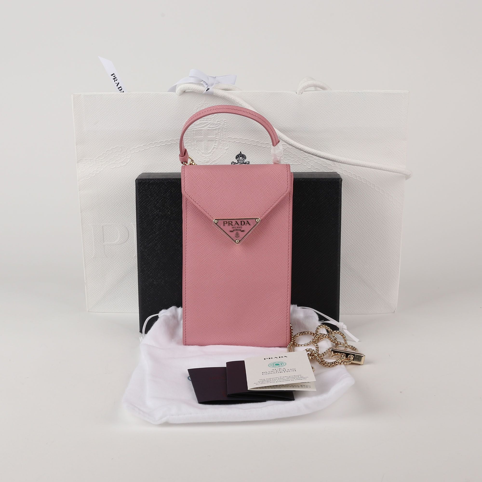 Prada Mini Pink Saffiano Leather Tote & Crossbody Bag 1BP050