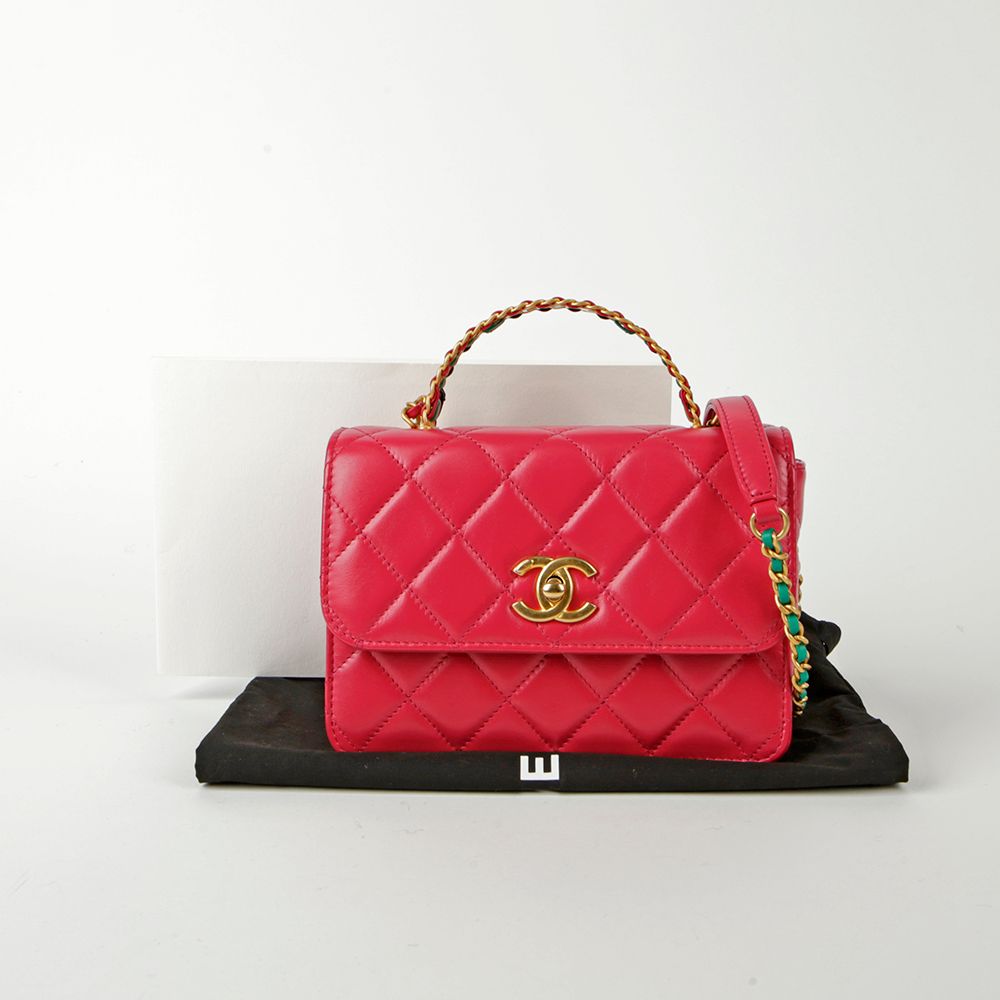 CHANEL Top Handle Mini Flap Bag AS3886