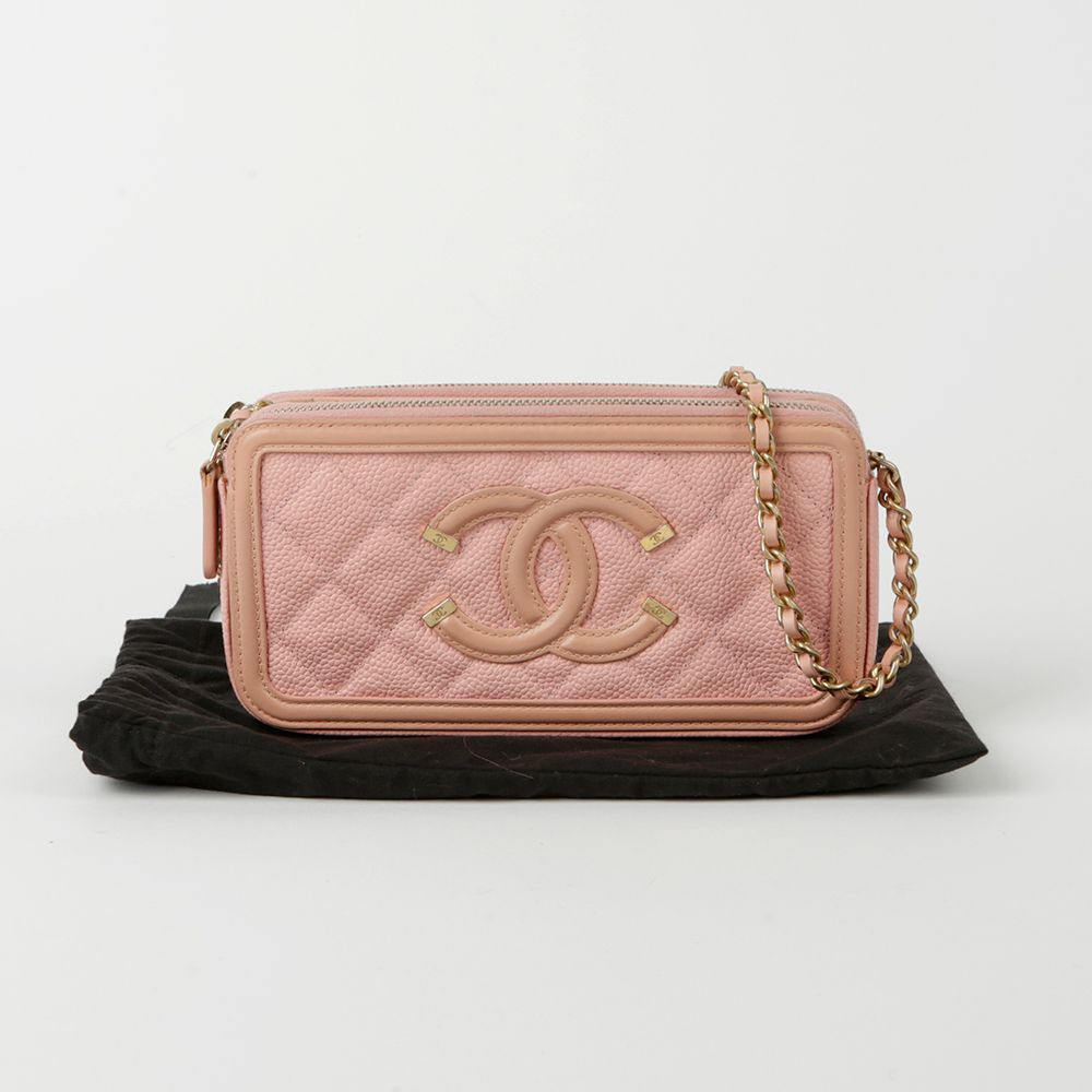 CHANEL Caviar Philigree Chain Crossbody Bag A84450