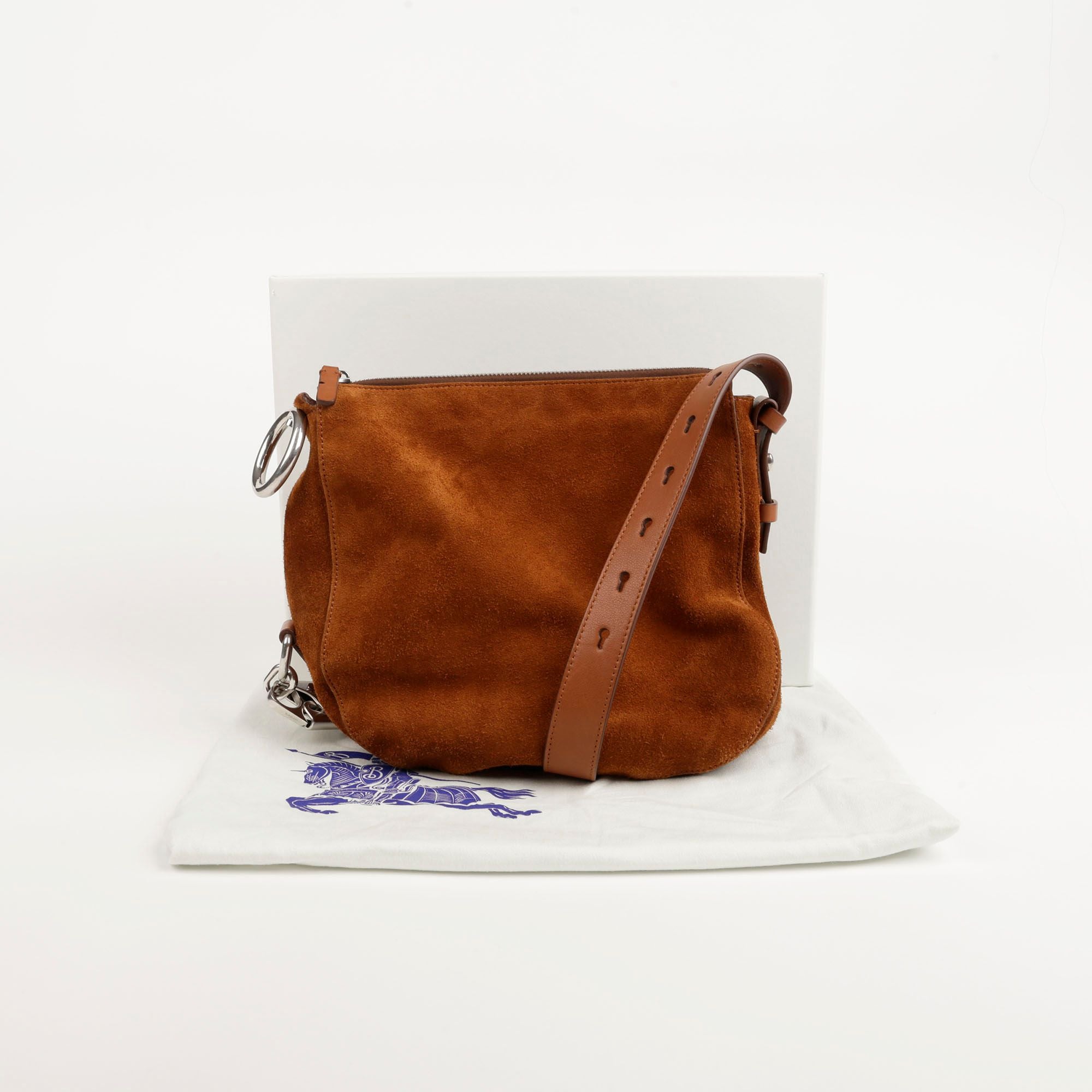 Burberry Small Broochiato Suede Leather Night Shoulder Bag 8075192