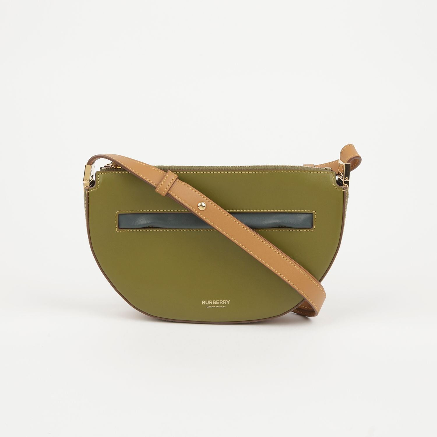 Burberry Mini Juniper Green Leather Olympia Shoulder & Crossbody Bag 8042413