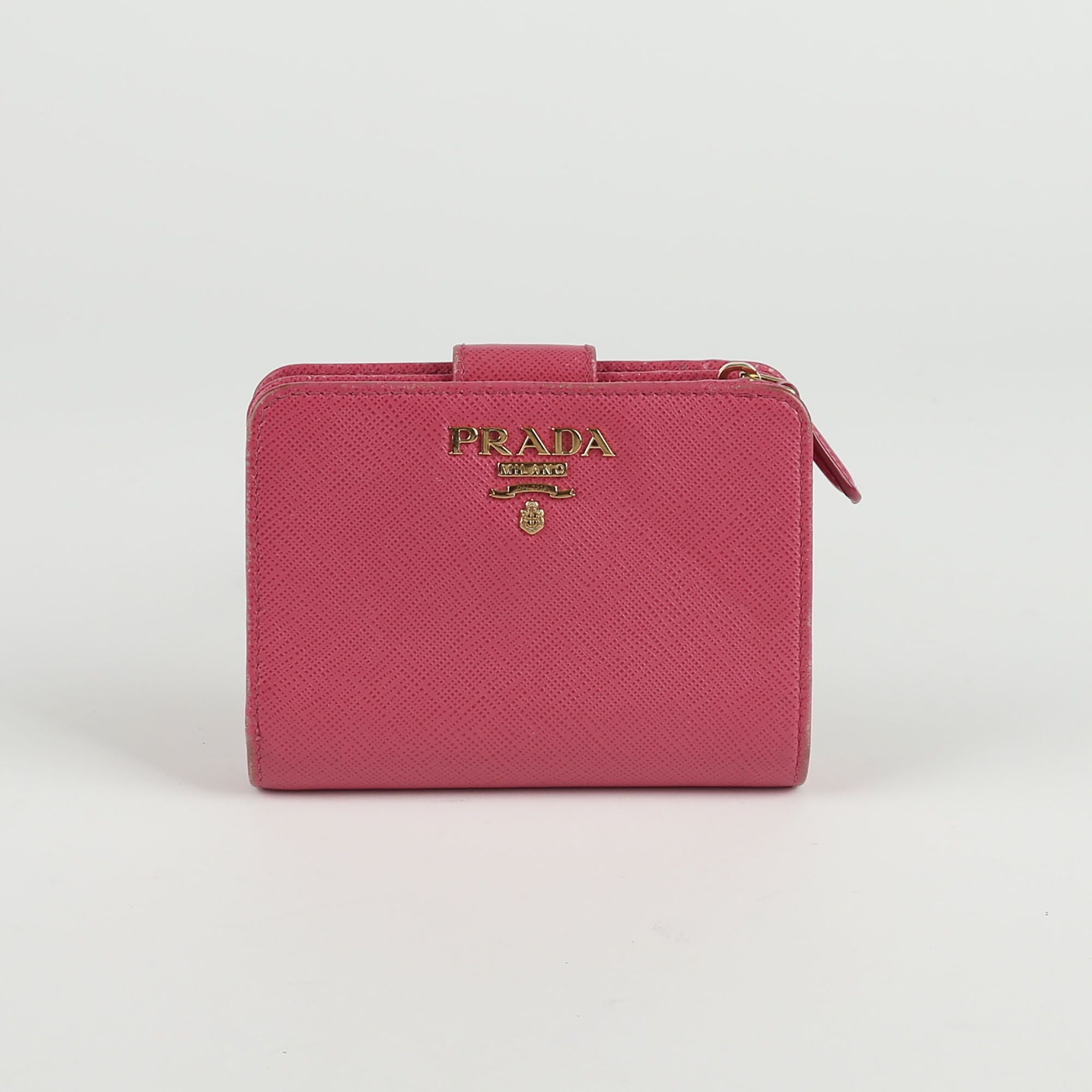 Prada Pink Saffiano Leather Wallet 1ML018
