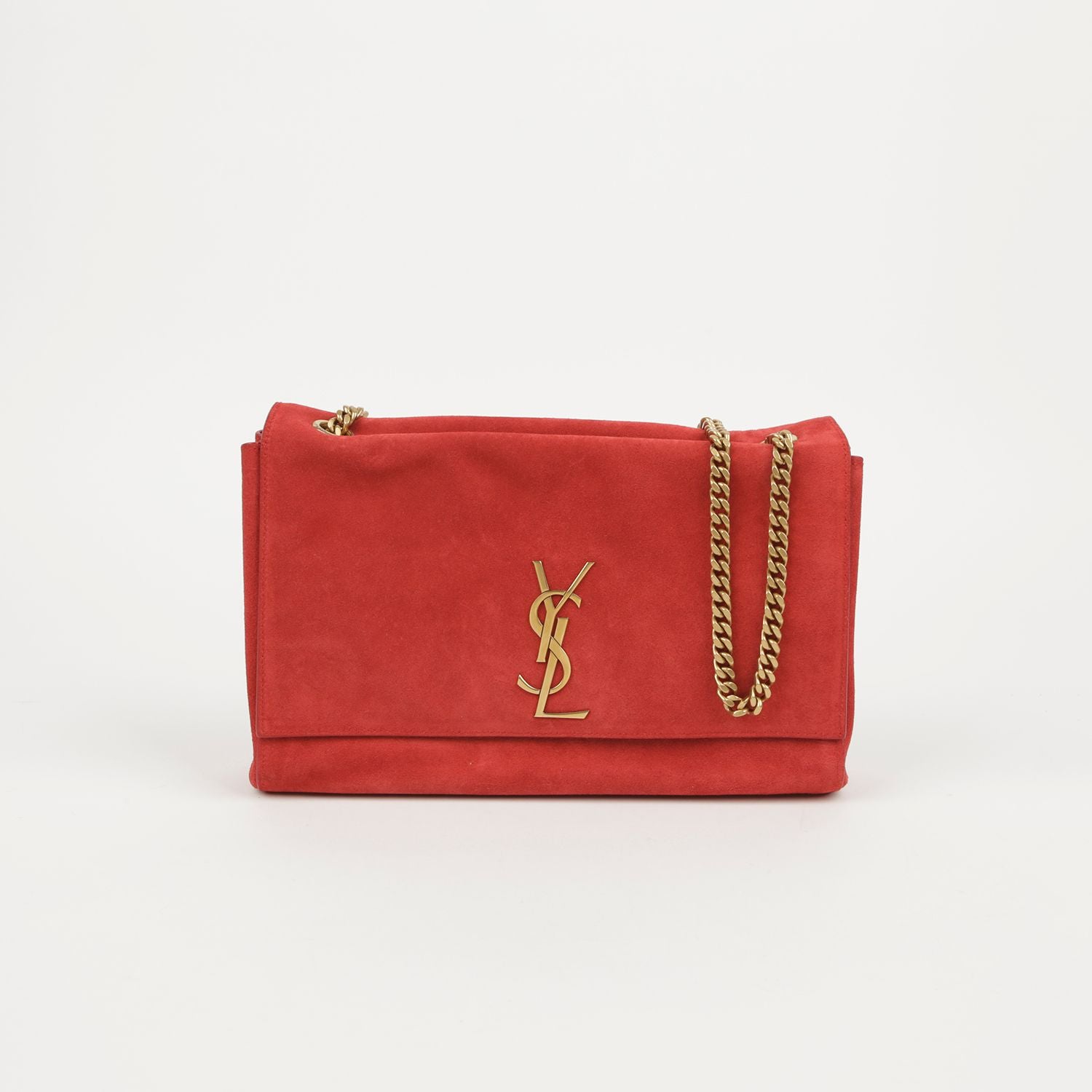 Saint Laurent Medium Red Leather Suede Reversible Kate Shoulder & Crossbody Bag 553804