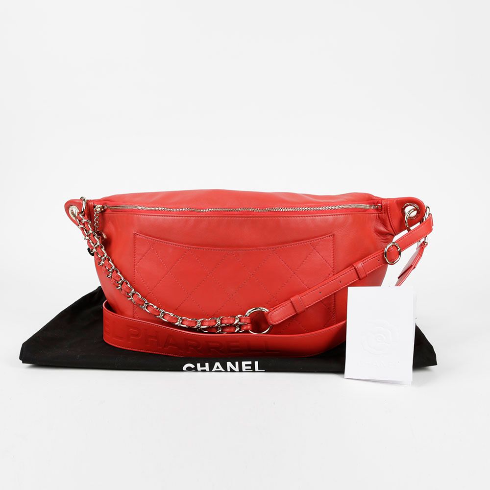 CHANEL Red Lambskin X Pharrell Collaboration Shoulder Crossbody Bag SKU 27