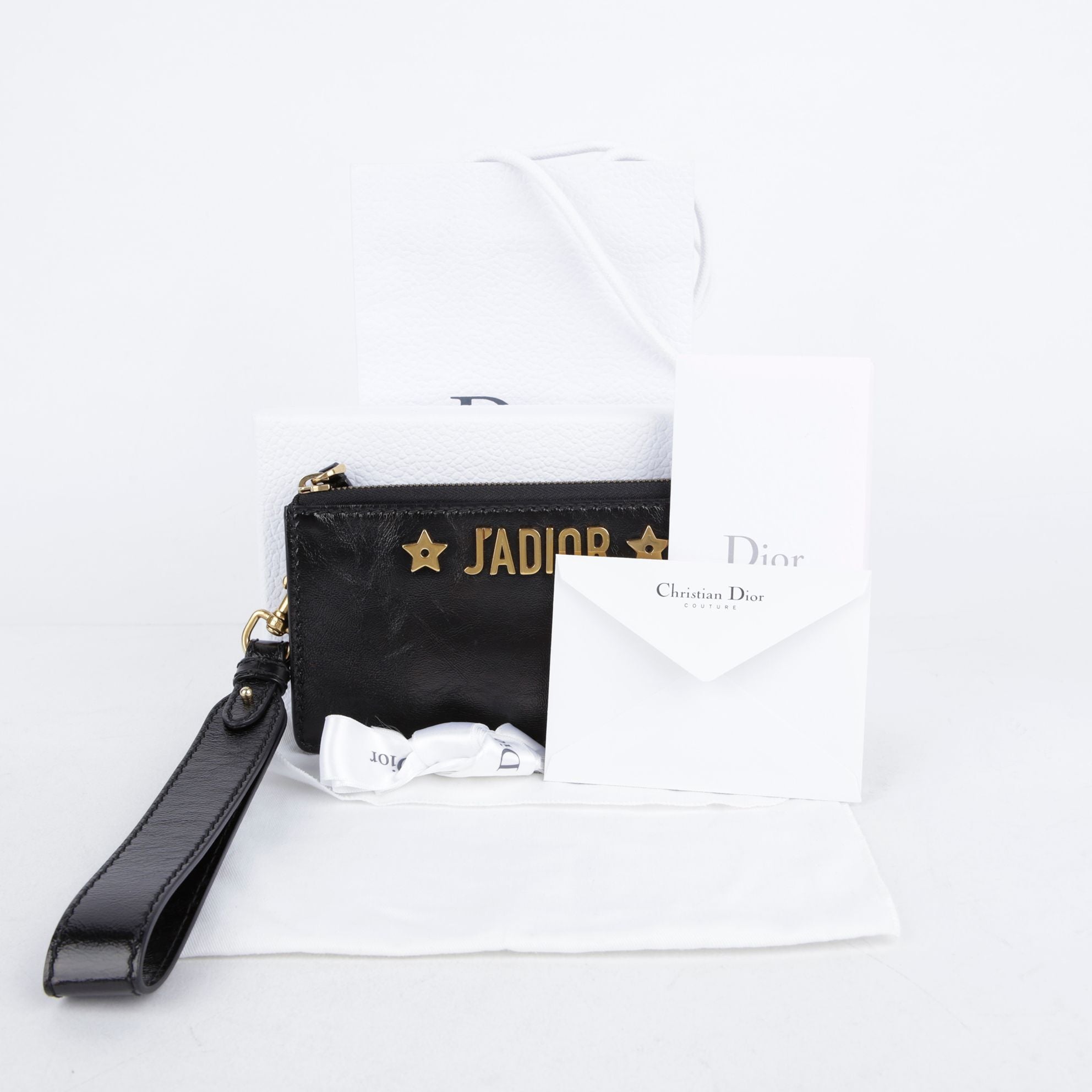 Dior Black Leather Ja Strap Pouch S7020CLLM