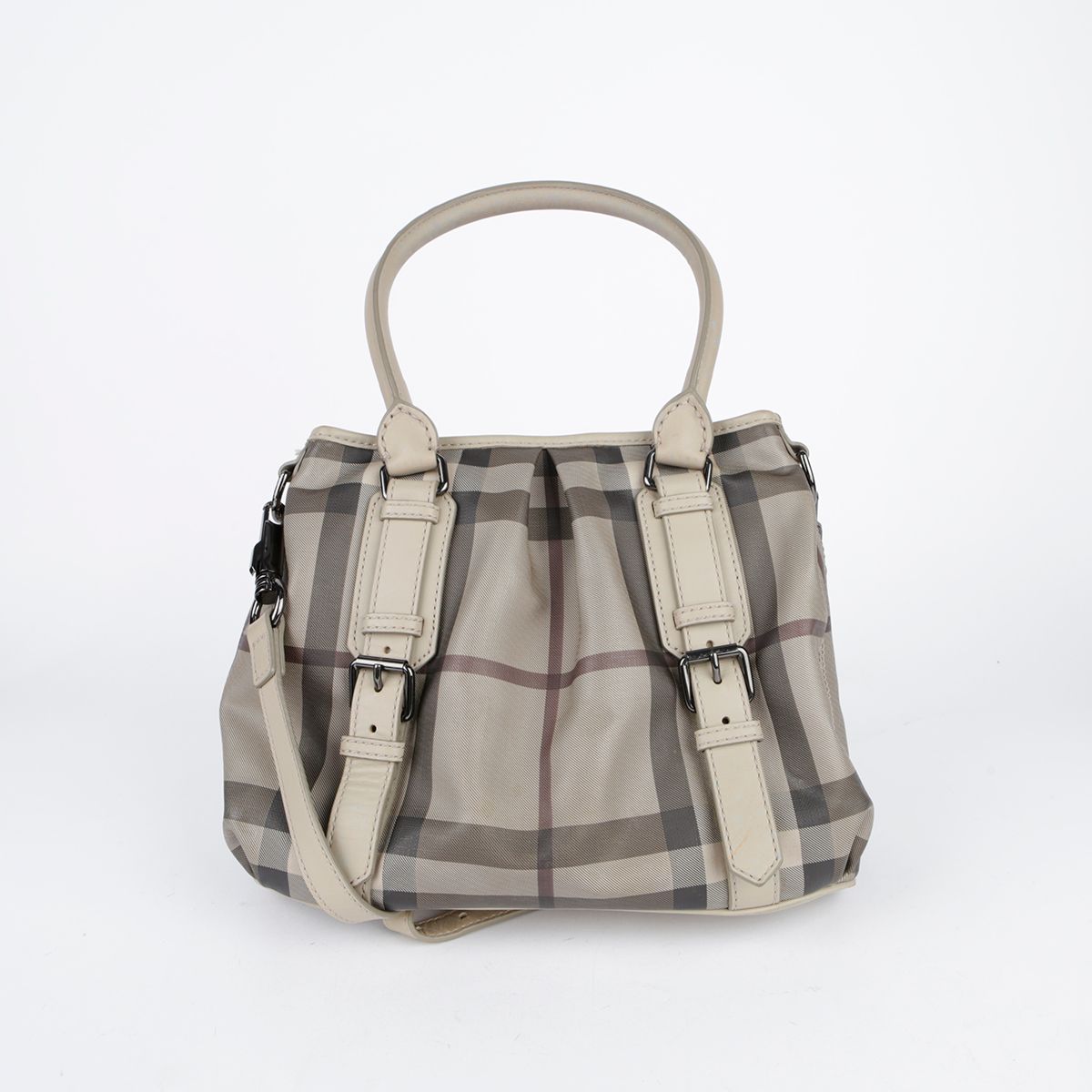 Burberry Beige PVC Smock Check Northfield Tote Bag 3690429