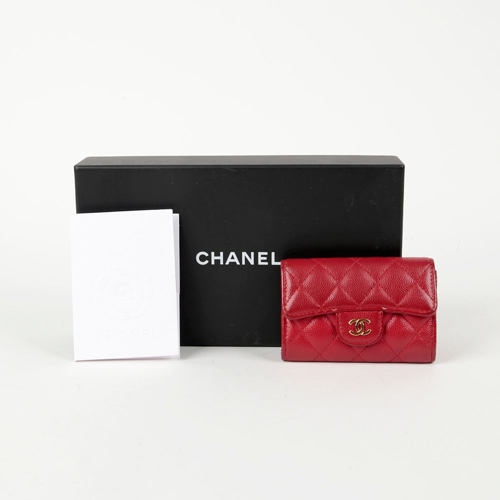 CHANEL Classic Caviar Skin Card Holder Wallet - SKU: AP0214