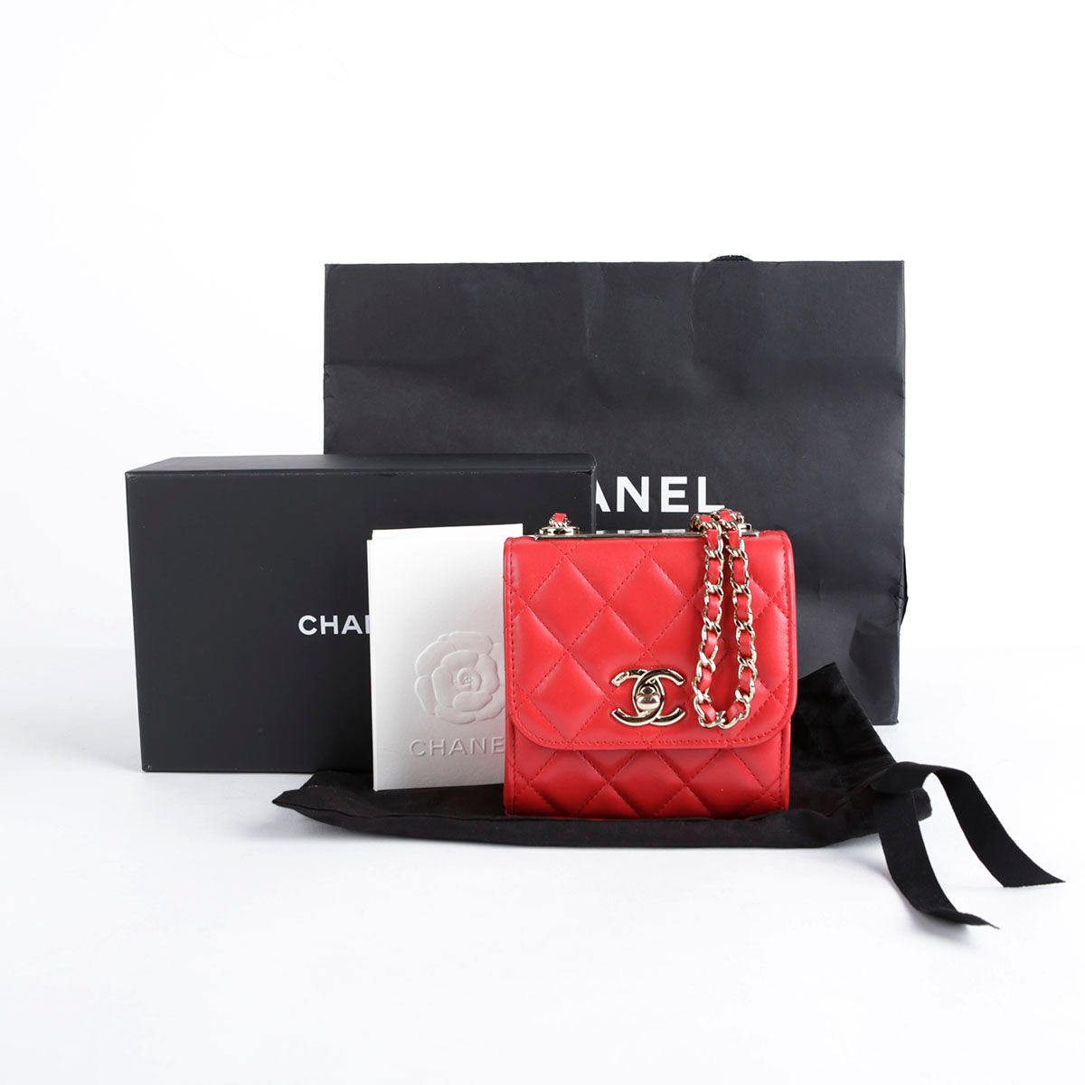 CHANEL Red Lambskin Trendy CC Shoulder & Crossbody Bag A81633