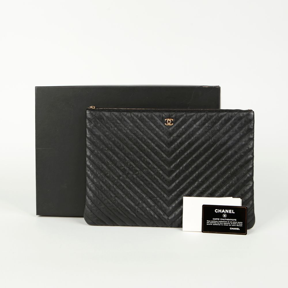 CHANEL Classic Chevron Large Clutch A82552