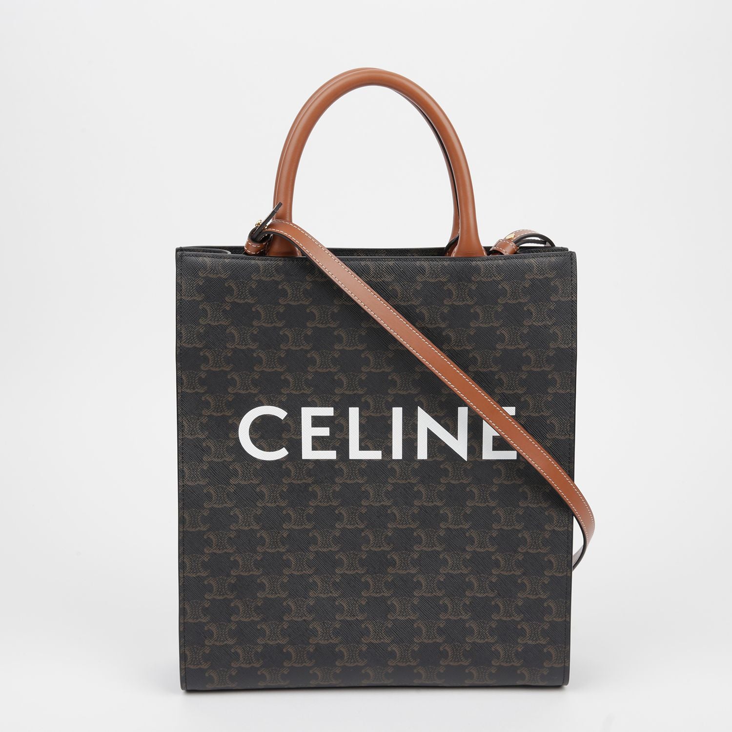Celine Vertical Canvas Small Tote Shoulder Bag 191542BZK