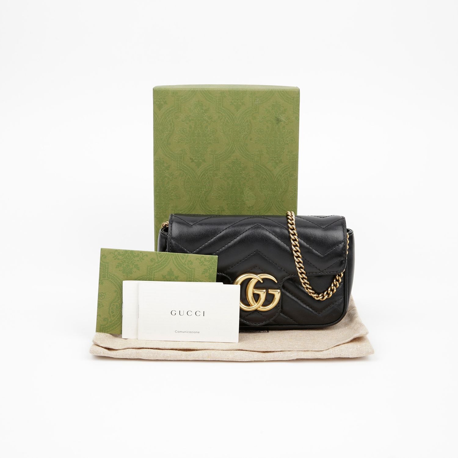 Gucci Super Mini Chain Shoulder Crossbag GG Mamont 476433