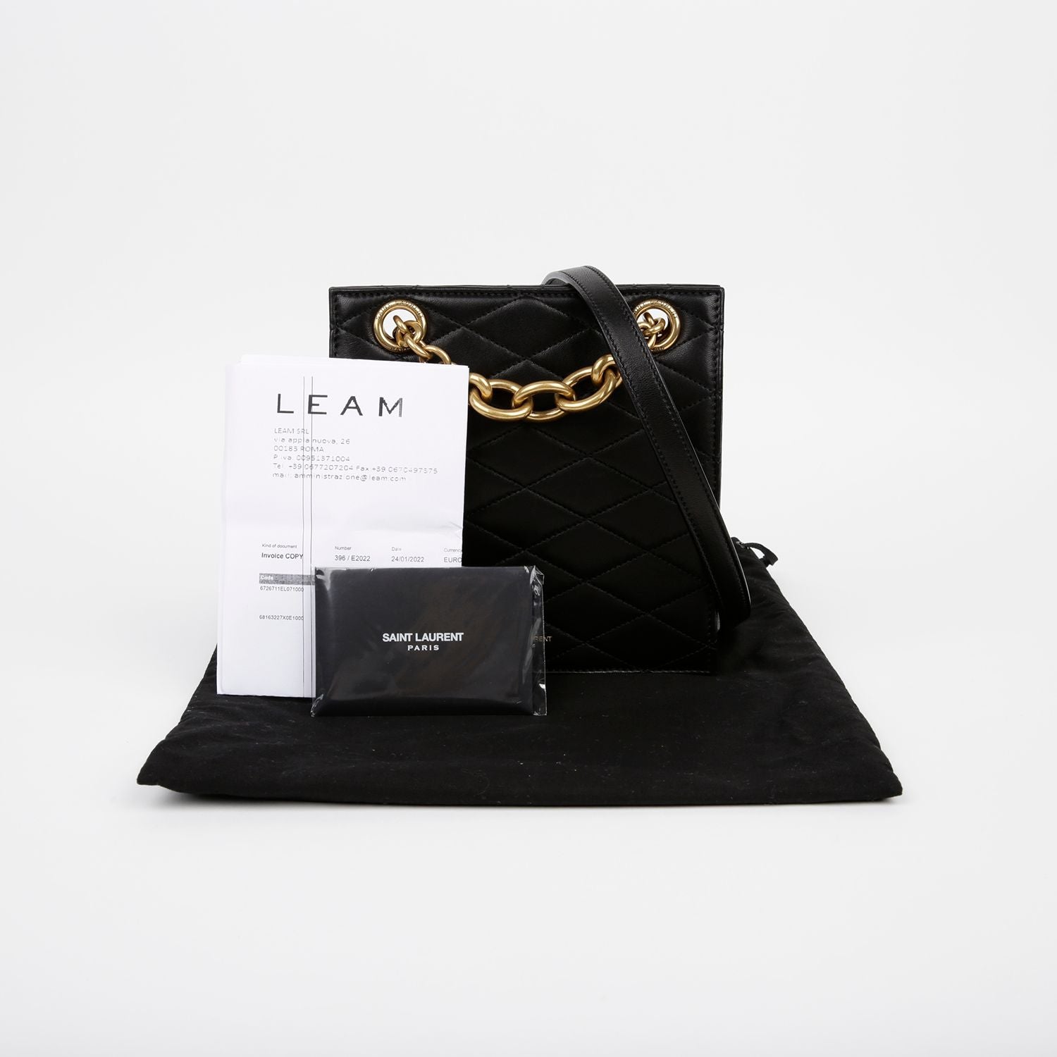 Saint Laurent Nylon Chain Shoulder Crossbody Bag 672671
