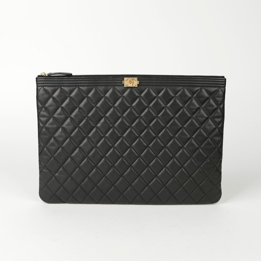 CHANEL Large Caviar Boy Clutch A84407