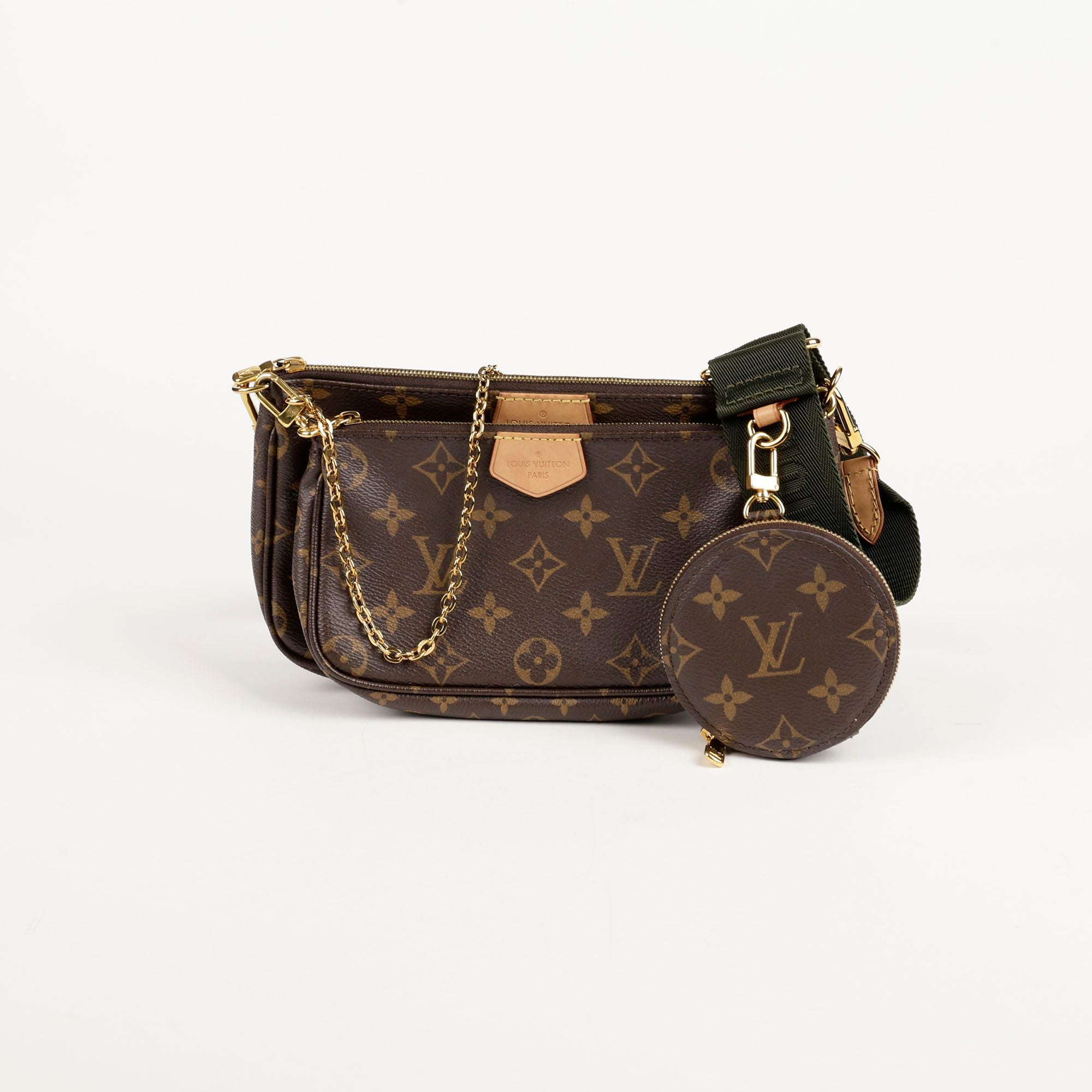 Louis Vuitton Khaki Monogram Canvas Multi Pochette Accessories Shoulder & Crossbody Bag M44813