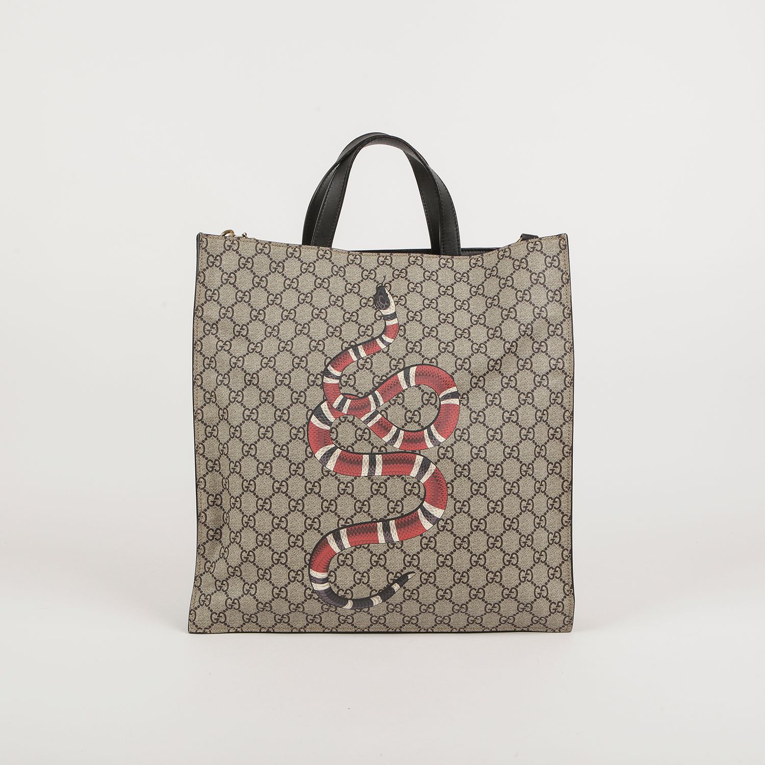 Gucci Canvas King Snake Printing Tote Bag with Shoulder Strap 450950