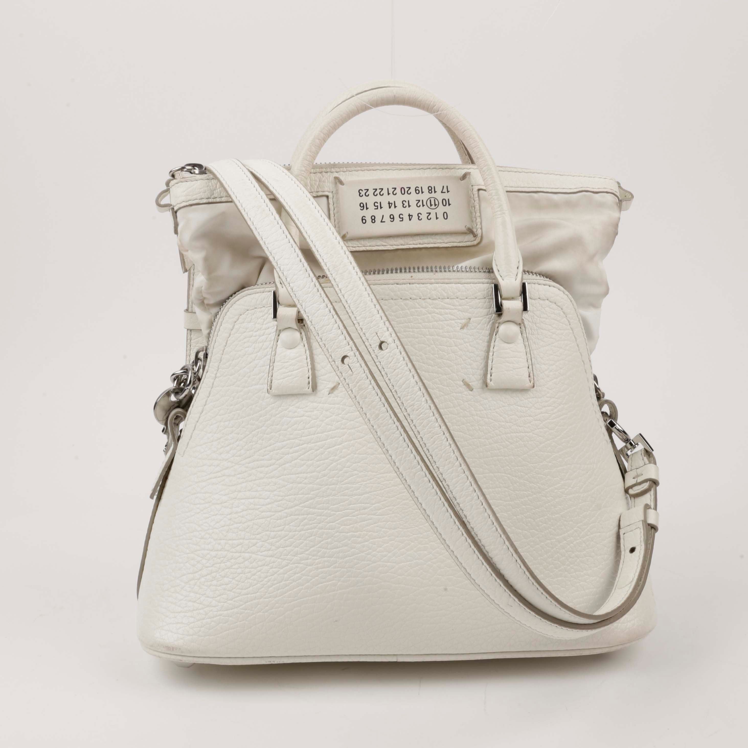 Maison Margiela White Leather 5AC Tote & Shoulder Bag S56WG0082