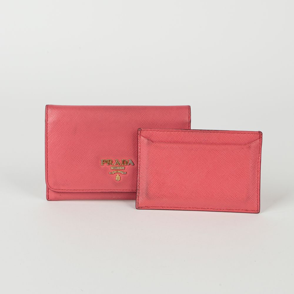 Prada Metal Logo Card Holder Wallet 1M1362