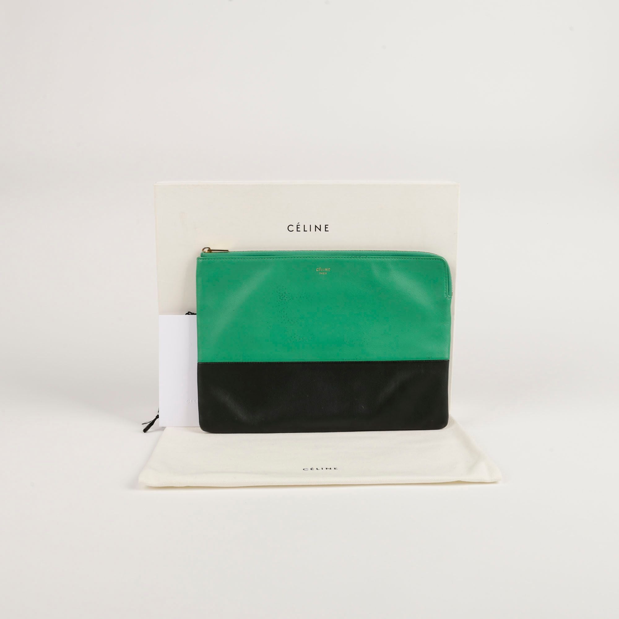 Celine Multicolor Leather Two-Tone Clutch 104233