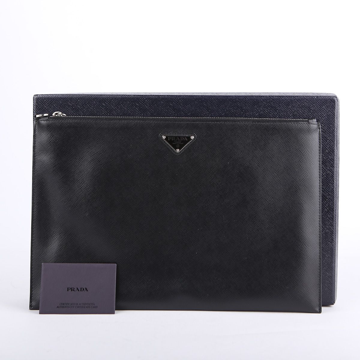 Prada Black Saffiano Leather Clutch 2NG001