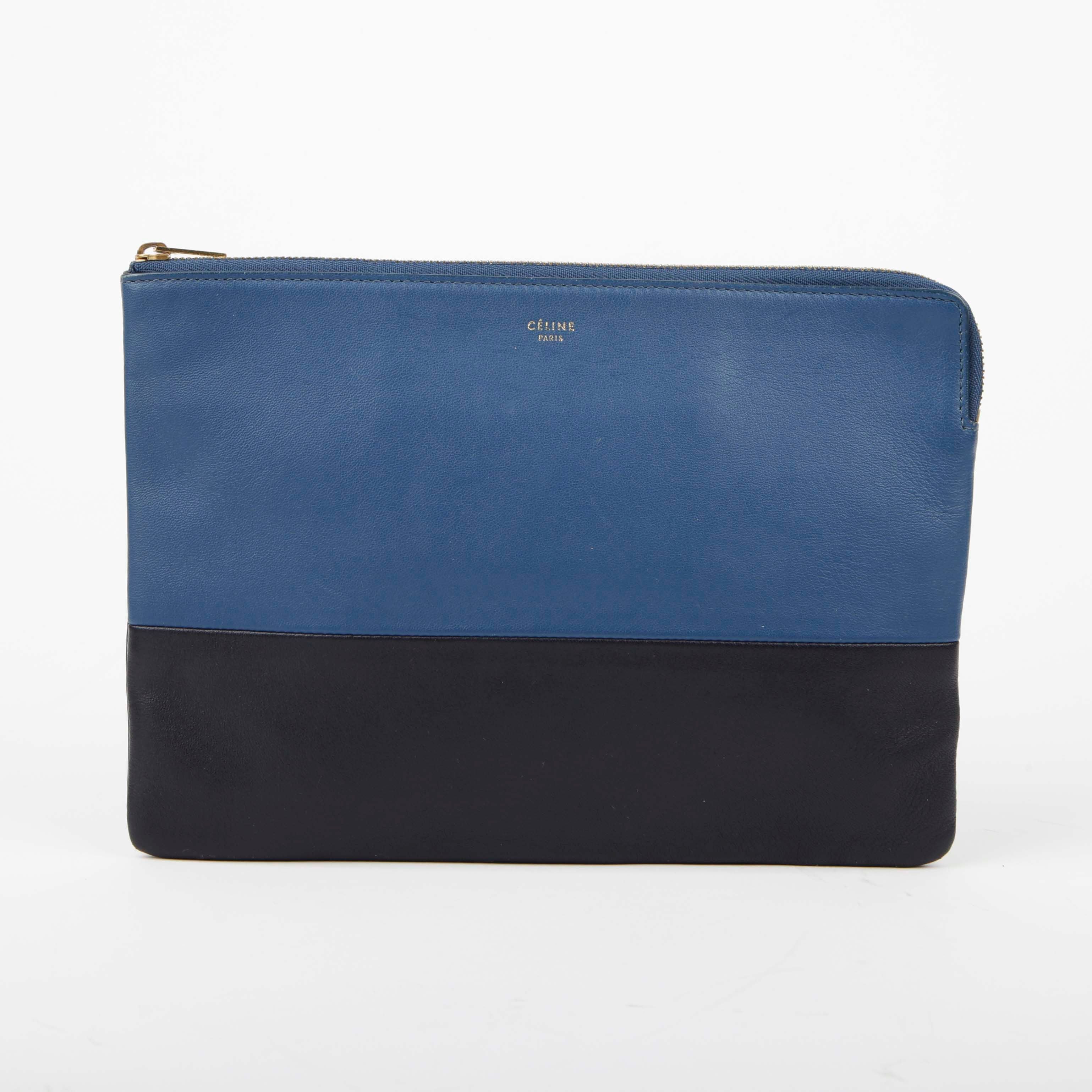 Celine Blue Navy Leather Clutch 104233