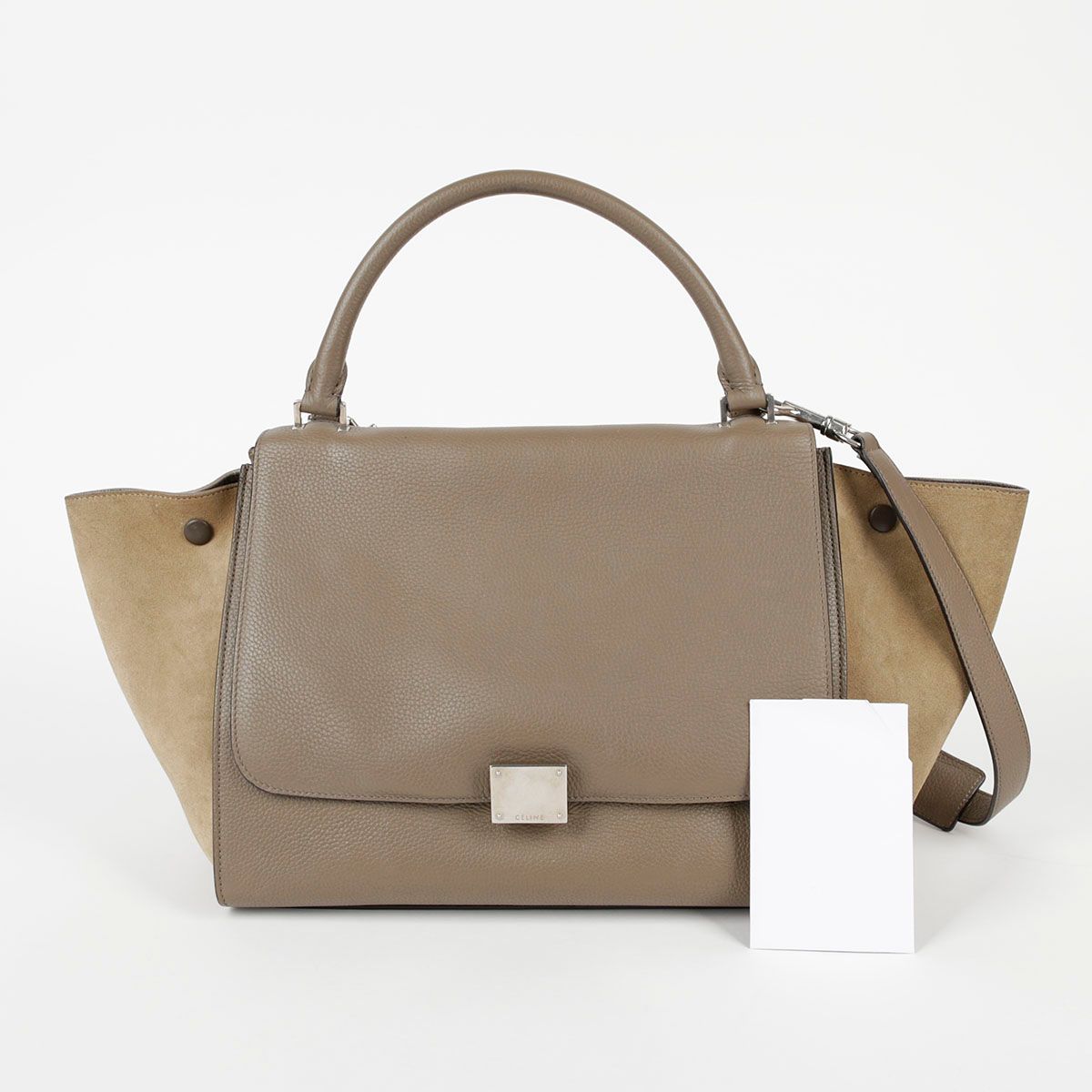 Celine Two-Tone Leather Trapeze Tote Bag & Shoulder Bag 169543