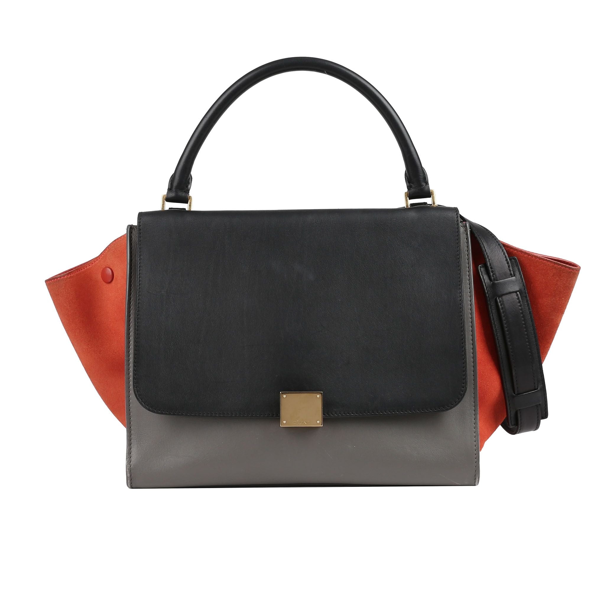 Celine Multicolor Leather Trapeze Tote and Shoulder Bag SKU123
