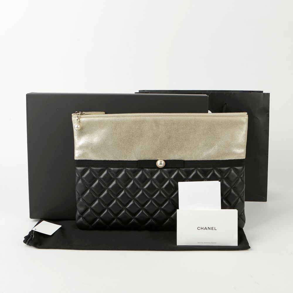 CHANEL Pearl Embellished Clutch A82475