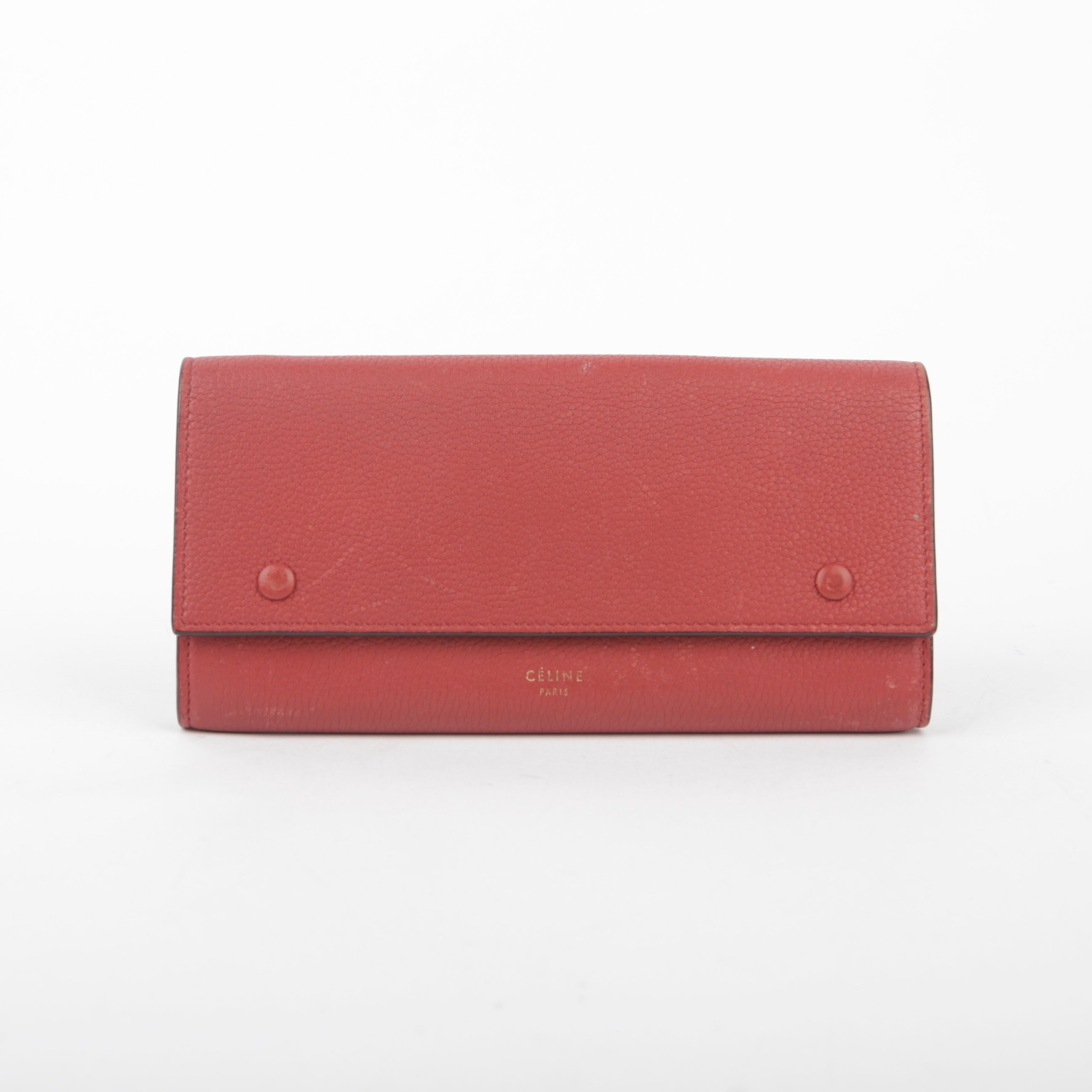 Celine Red Leather Multi-Function Wallet 101673